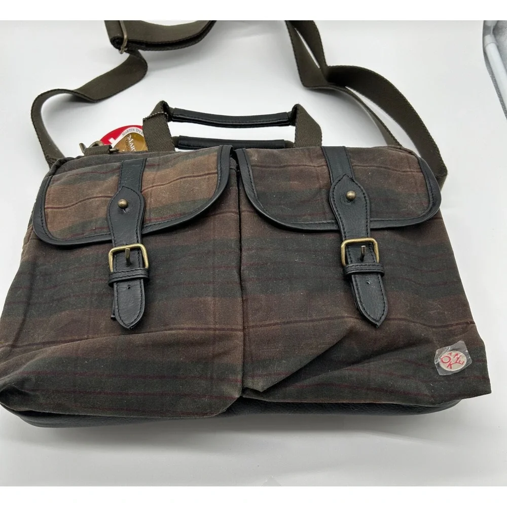 Token Bag Waxed Knickerbocker Plaid Cow Leather Laptop Bag 13